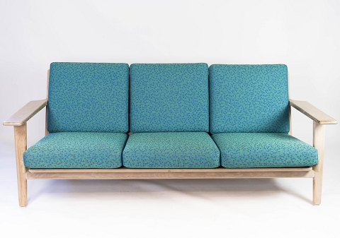 3 seater sofa - Model GE290 - Oak - Blue Hallingdal wool - Hans J. Wegner - Made 
by Getama - 1960